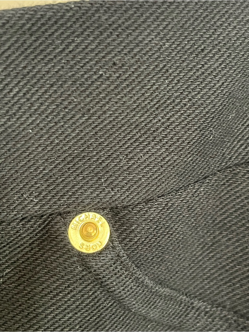Michael Kors MK Midnight Blue Black Pull On Slim Leg Pants L  Gold rivet detail - Picture 6 of 8